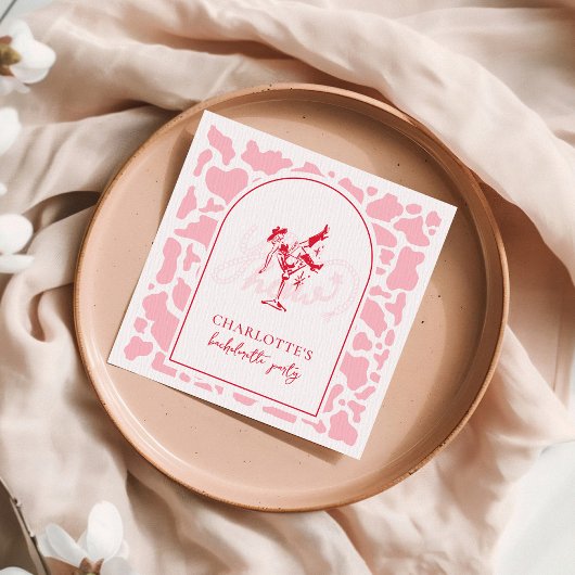 Hot Pink Westerne vrijgezellenfeest Servet