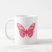 Hot Pink Whimsical Butterfly gepersonaliseerde mok (Links)