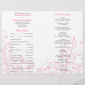 Hot Pink & White Abstract Floral Wedding Programme (Achterkant)