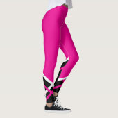 Hot Pink, White en Black Cheerleader Megaphone Leggings (Rechts)