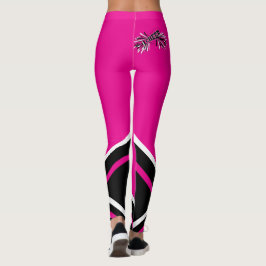 Hot Pink, White en Black Cheerleader Megaphone Leggings
