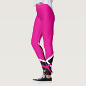 Hot Pink, White en Black Cheerleader Megaphone Leggings (Links)