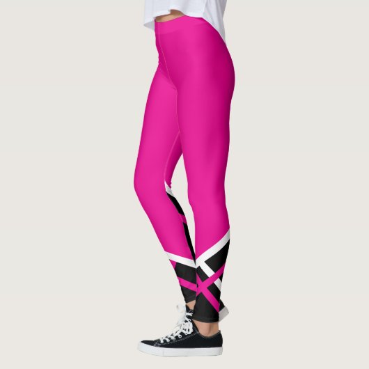 Hot Pink, White en Black Cheerleader Megaphone Leggings (Links)