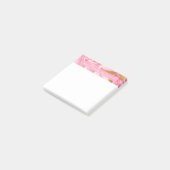 Hot Pink, White en Gold Foil Moderne marmer Post-it® Notes (Schuin)