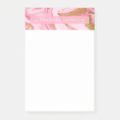 Hot Pink, White en Gold Foil Moderne marmer Post-it® Notes (Voorkant)