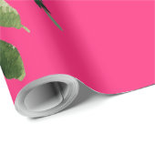 Hot Pink White floral Cadeaupapier (Rol Hoek)
