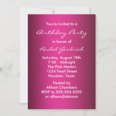 Hot Pink White Flower Streamers Verjaardagsfeest Kaart (Achterkant)