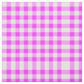 Hot Pink & White Gingham Block Pattern Fabric Stof (Swatch)