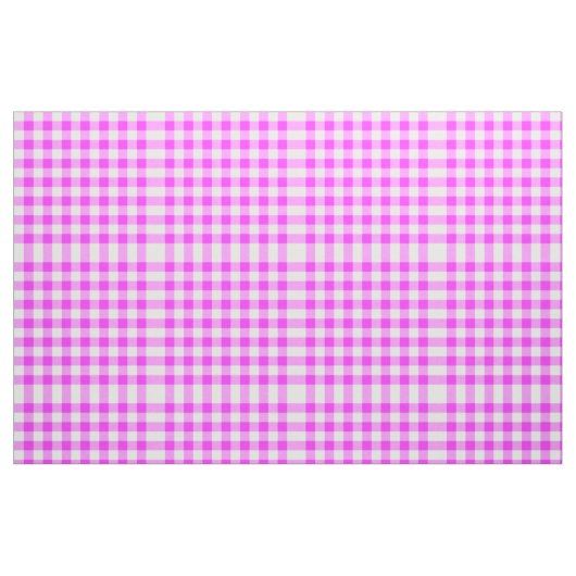 Hot Pink & White Gingham Block Pattern Fabric Stof (Fat Quarter)