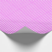 Hot Pink White Gingham Pattern Cadeaupapier (Hoek)