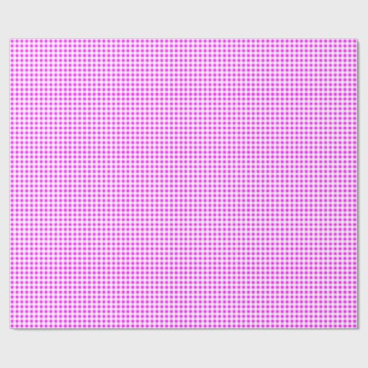 Hot Pink White Gingham Pattern Cadeaupapier (Vlak)