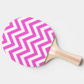 Hot Pink White Large Chevron ZigZag Pattern Tafeltennisbatje (Zijkant)
