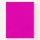 Hot Pink White Monogram Initiaal Aangepaste naam M Notitieboek (Achterkant)