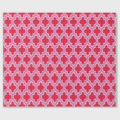 Hot Pink White Moroccan #4DS Cadeaupapier (Vlak)