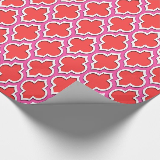 Hot Pink White Moroccan #4DS Cadeaupapier (Hoek)