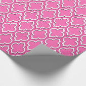 Hot Pink White Moroccan #4DS Cadeaupapier (Hoek)