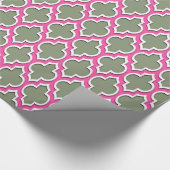 Hot Pink White Moroccan #4DS Cadeaupapier (Hoek)