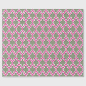 Hot Pink White Moroccan #4DS Cadeaupapier (Vlak)