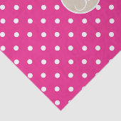 Hot Pink White Polka Dots Monogram Letter Initiaal Tissuepapier (Detail)