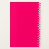 Hot Pink White Polka Dots Name Power Bank Notitieboek (Achterkant)