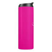 Hot Pink White Script Custom Thermal Tumbler Thermosbeker (Gedraaid links)