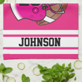 Hot Pink & White Stripe Football Jersey Theedoek (Gevouwen)