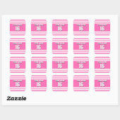 Hot Pink White Team Jersey Aangepast nummer Naam Vierkante Sticker (Vel)