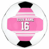 Hot Pink White Team Jersey Aangepast nummer Naam Voetbal (Voorkant)