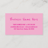 Hot Pink White Ten Visits Loyalty Punch Card (Achterkant)