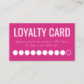 Hot Pink White Ten Visits Loyalty Punch Card (Voorkant)