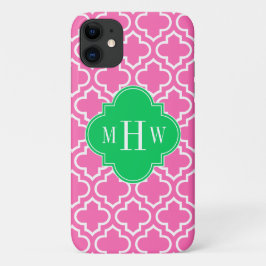 Hot Pink WhMarokkaans #6 Emerald Green 3I Monogram Case-Mate iPhone Case