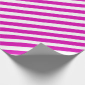 Hot Pink Wide Stripe Vakantie Cadeaupapier (Hoek)