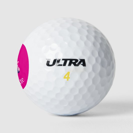 Hot pink winkelwagen naam golfballen (Logo)