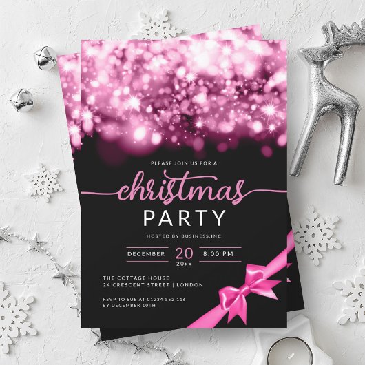 Hot Pink Winter Sparkling Company kerstfeest Kaart