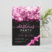 Hot Pink Winter Sparkling Company kerstfeest Kaart (Staand voorkant)