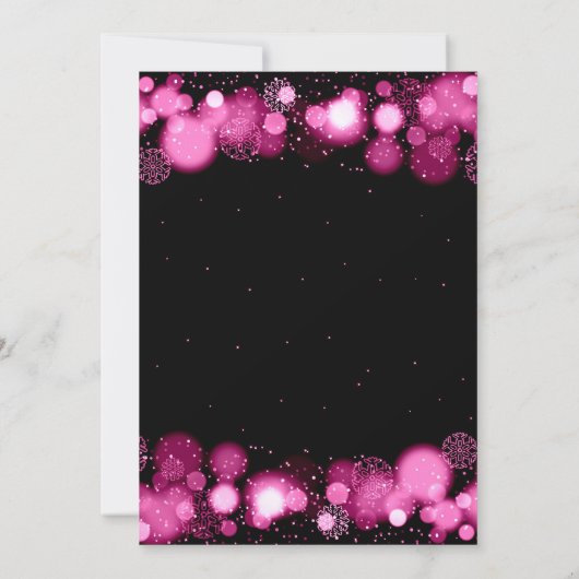 Hot Pink Winter Wonderland Company Kerstmis Kaart (Achterkant)