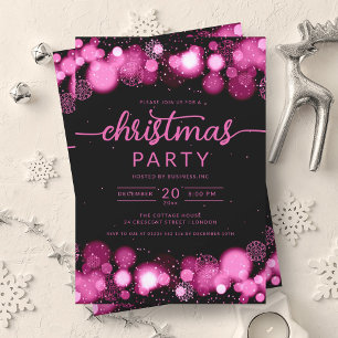 Hot Pink Winter Wonderland Company Kerstmis Kaart