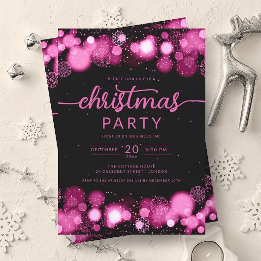 Hot Pink Winter Wonderland Company Kerstmis Kaart