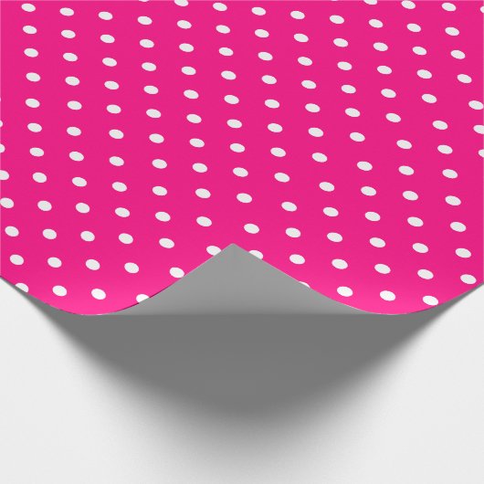 Hot Pink | Wit Polka Dot inpakpapier (Hoek)