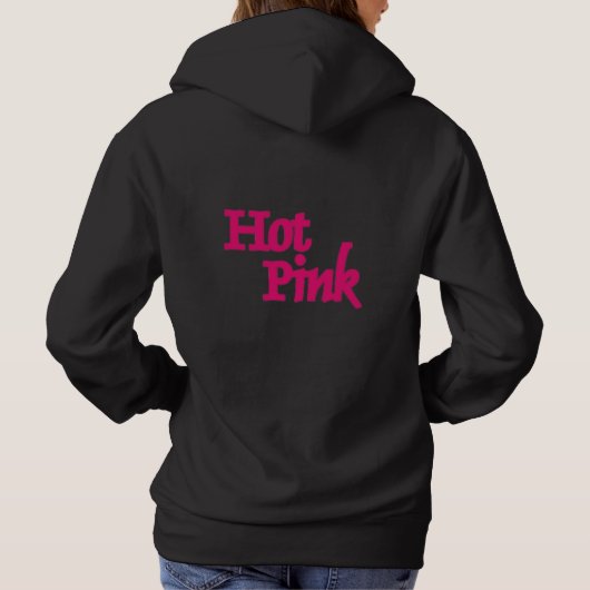 Hot Pink women black hooded sweatshirt back (Achterkant)