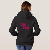 Hot Pink women black hooded sweatshirt back (Achterkant volledig)