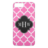 Hot Pink Wt Moroccan #5 Black 3 Initiaal monogram