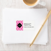 Hot Pink Wt Moroccan #5 Black 3 Initiaal monogram Etiket (Insitu)