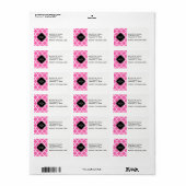 Hot Pink Wt Moroccan #5 Black 3 Initiaal monogram Etiket (Full Sheet)