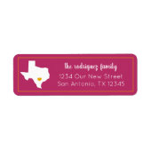 Hot Pink & Yellow Home Sweet Home - Texas Moving Etiket (Voorkant)