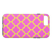 Hot Pink Yellow Moroccan Quatrefoil Pattern #5 Case-Mate iPhone Case (Achterkant (Horizontaal))
