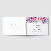 Hot Pink & Yellow Spring Floral Wedding Gastenboek (Volledig)