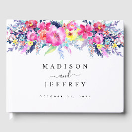 Hot Pink & Yellow Spring Floral Wedding Gastenboek