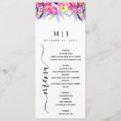 Hot Pink & Yellow Spring Floral Wedding Menu (Voorkant)