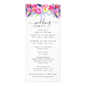 Hot Pink & Yellow Spring Floral Wedding Programme Reclamekaart (Achterkant)